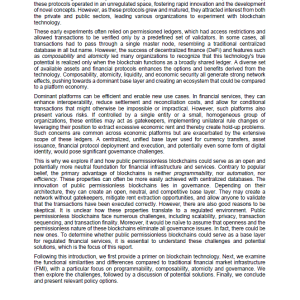 Enhancing Financial Services with Permissionless Blockchains